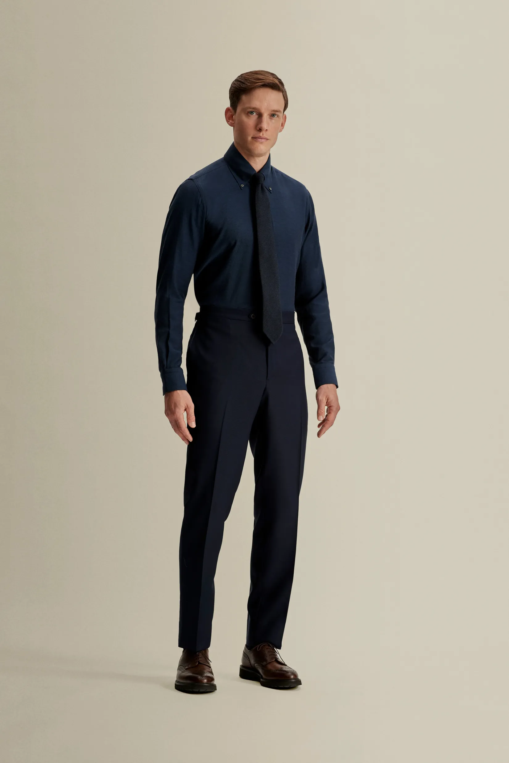 Discount Flat Front Wool Hopsack Trousers Trousers & Shorts|Tailoring