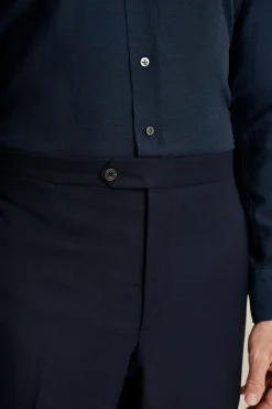 Discount Flat Front Wool Hopsack Trousers Trousers & Shorts|Tailoring