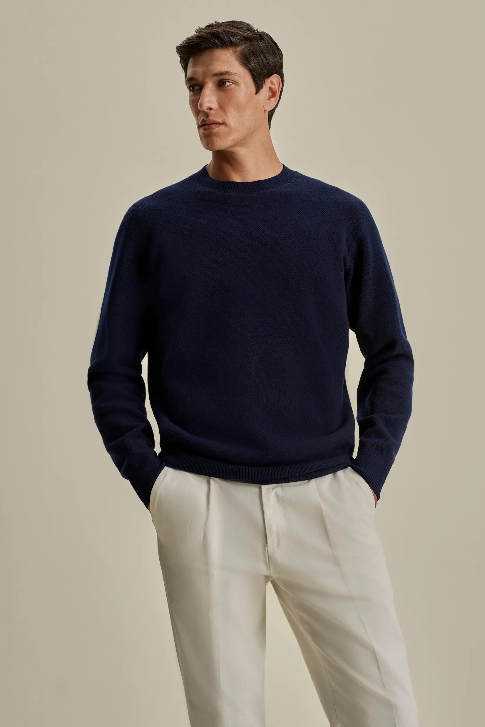 Sale Japanese Wool Crew Neck Sweater Knitwear