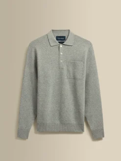 Japanese Wool Long Sleeve Polo Shirt T-Shirts & Polos|Knitwear