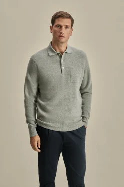 Japanese Wool Long Sleeve Polo Shirt T-Shirts & Polos|Knitwear