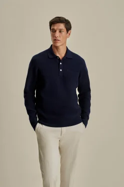 Outlet Japanese Wool Long Sleeve Polo Shirt T-Shirts & Polos