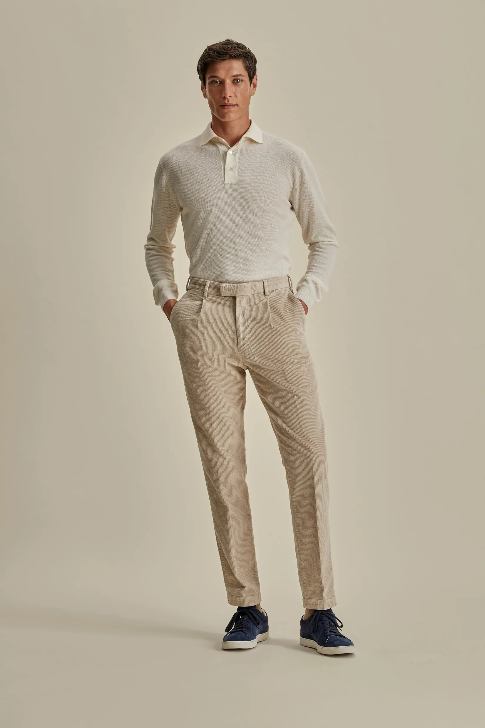 Online Knitted Merino Wool Long Sleeve Polo Shirt T-Shirts & Polos|Knitwear