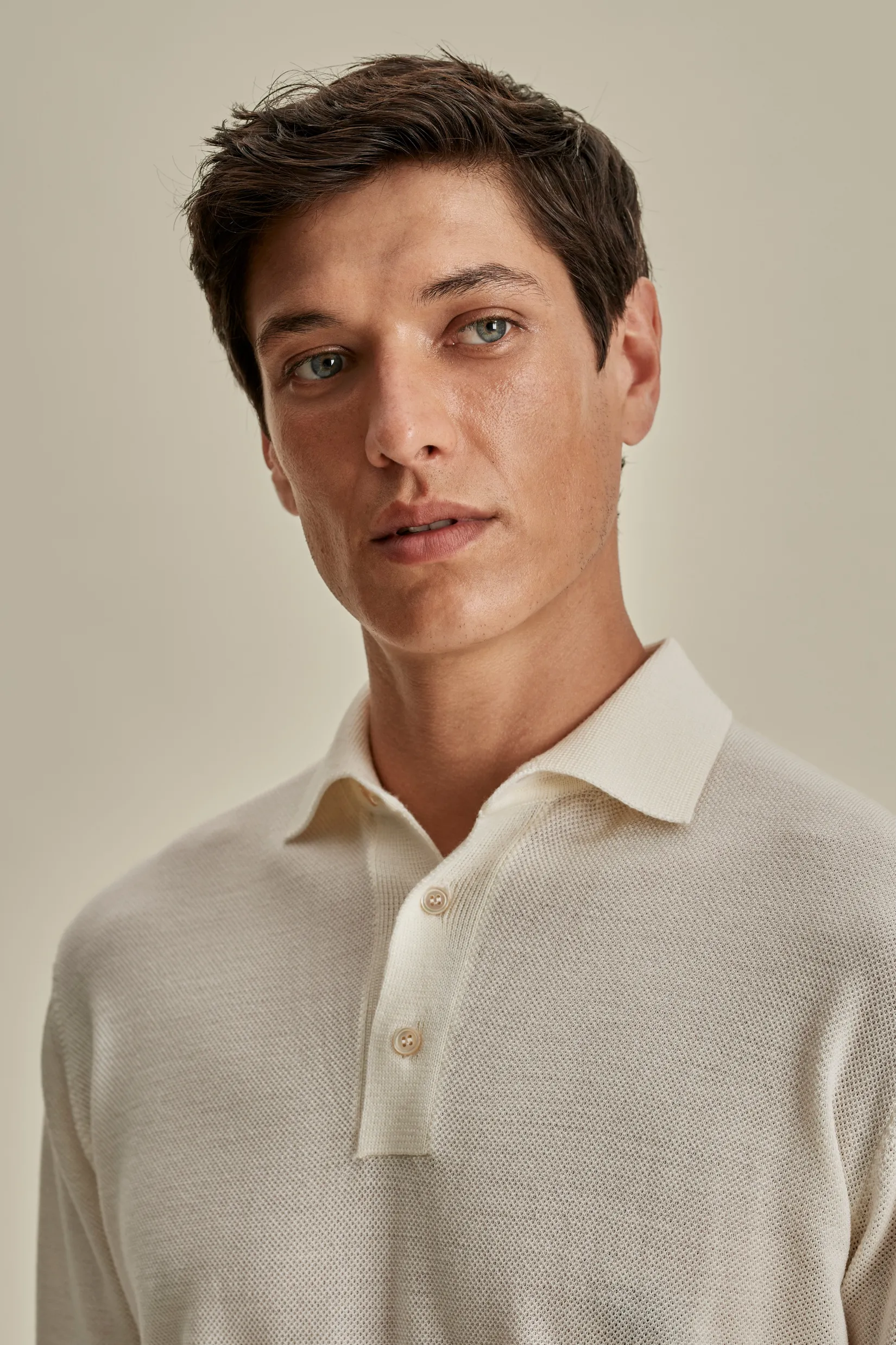 Online Knitted Merino Wool Long Sleeve Polo Shirt T-Shirts & Polos|Knitwear