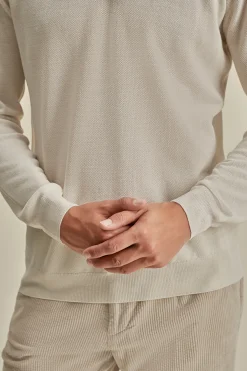 Online Knitted Merino Wool Long Sleeve Polo Shirt T-Shirts & Polos|Knitwear