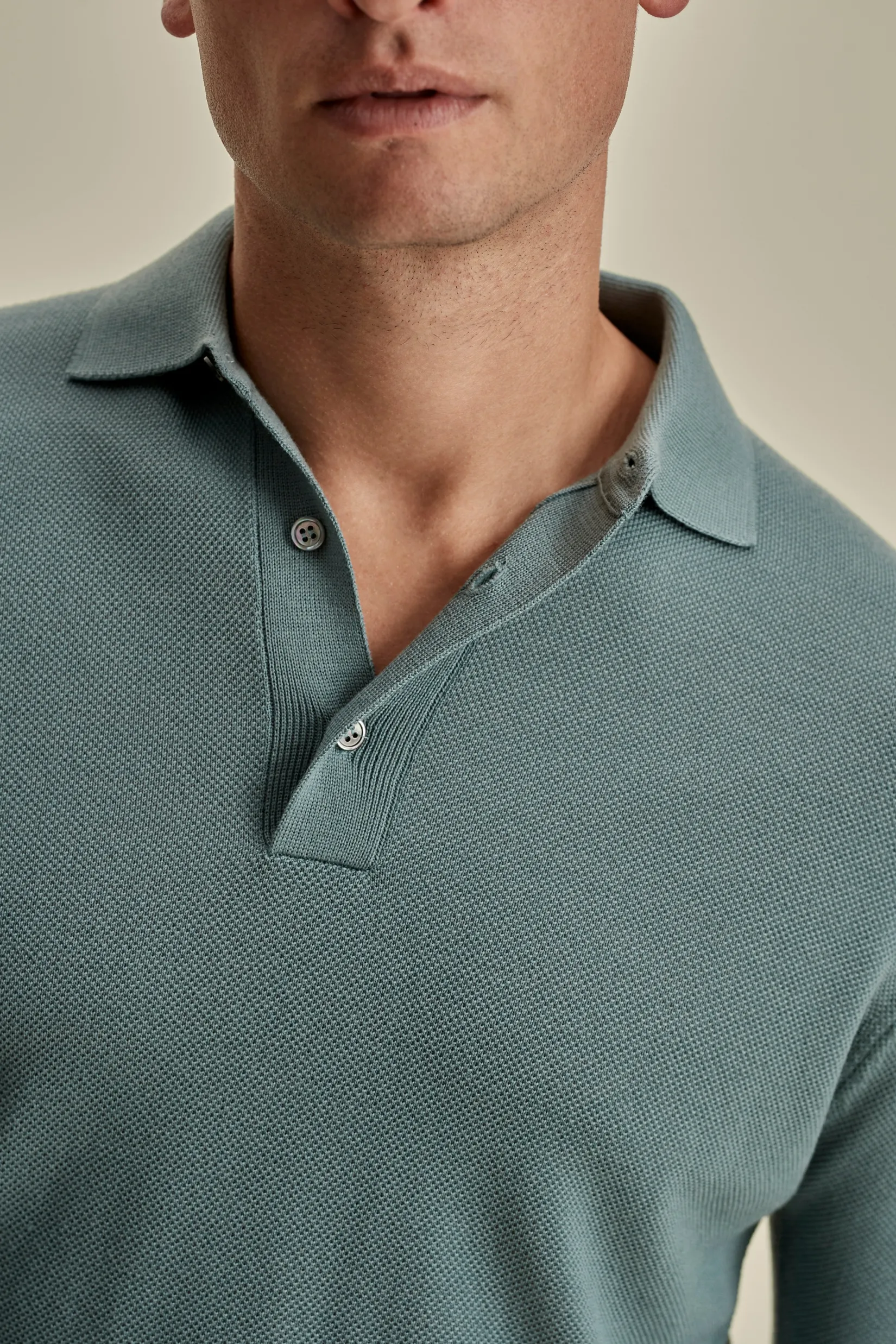 Online Knitted Merino Wool Long Sleeve Polo Shirt T-Shirts & Polos|Knitwear
