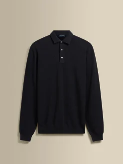 Online Knitted Merino Wool Long Sleeve Polo Shirt T-Shirts & Polos|Knitwear