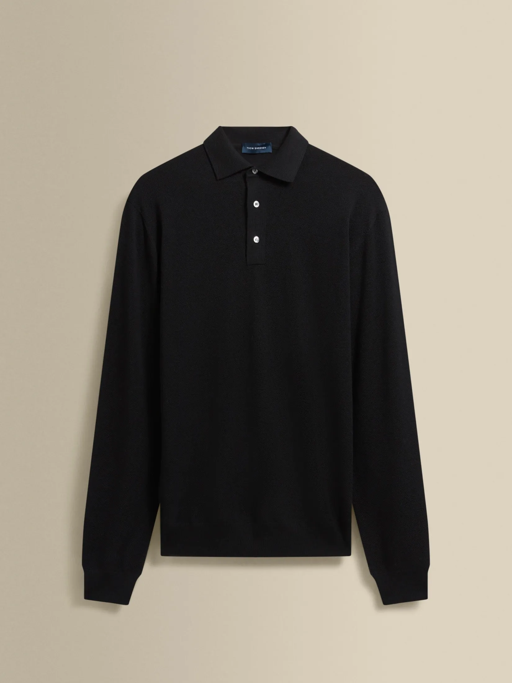 Hot Knitted Merino Wool Long Sleeve Polo Shirt T-Shirts & Polos|Knitwear
