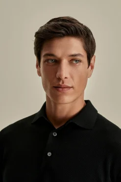 Hot Knitted Merino Wool Long Sleeve Polo Shirt T-Shirts & Polos|Knitwear
