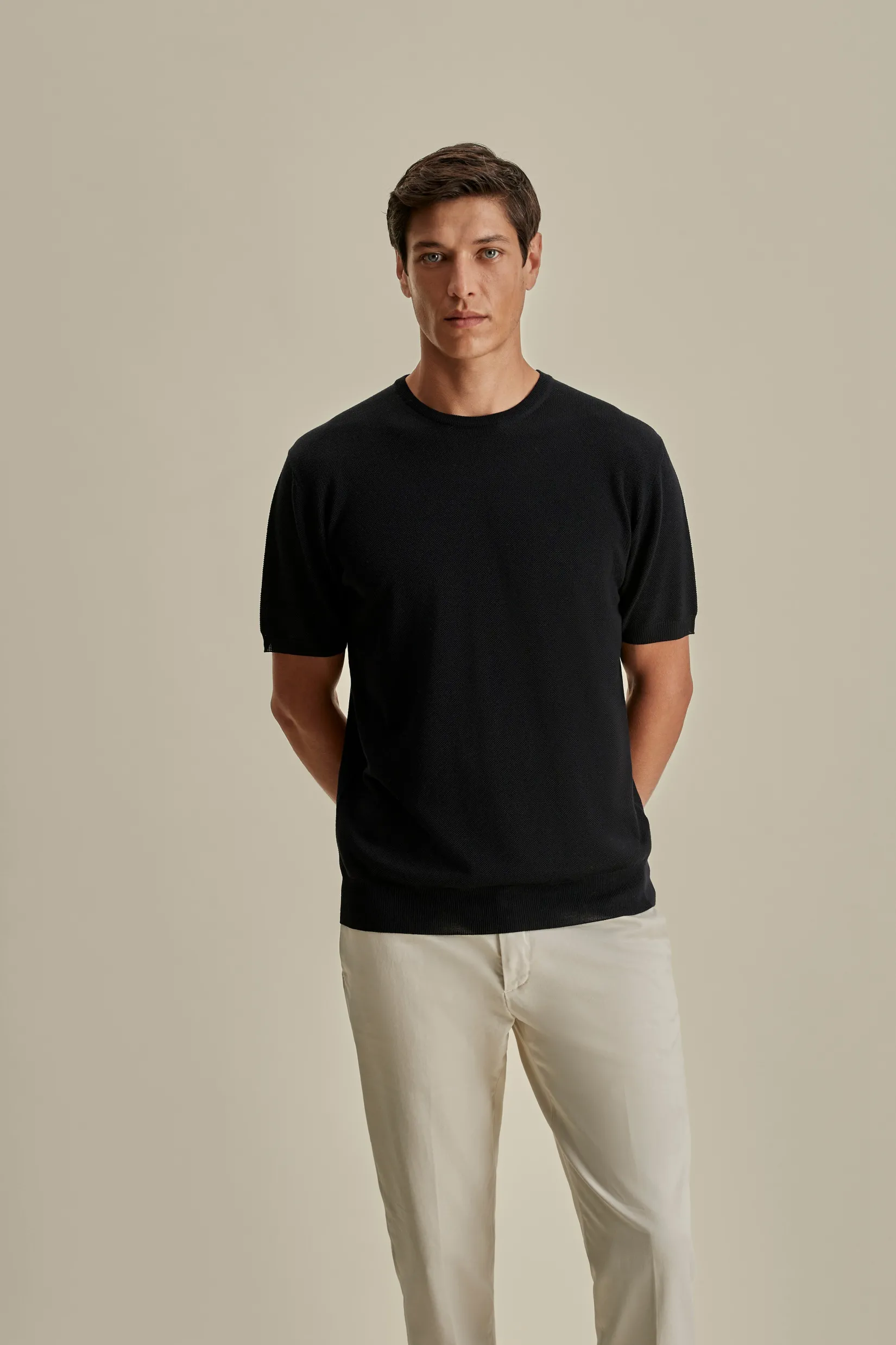 Knitted Merino Wool T-Shirt T-Shirts & Polos|Knitwear