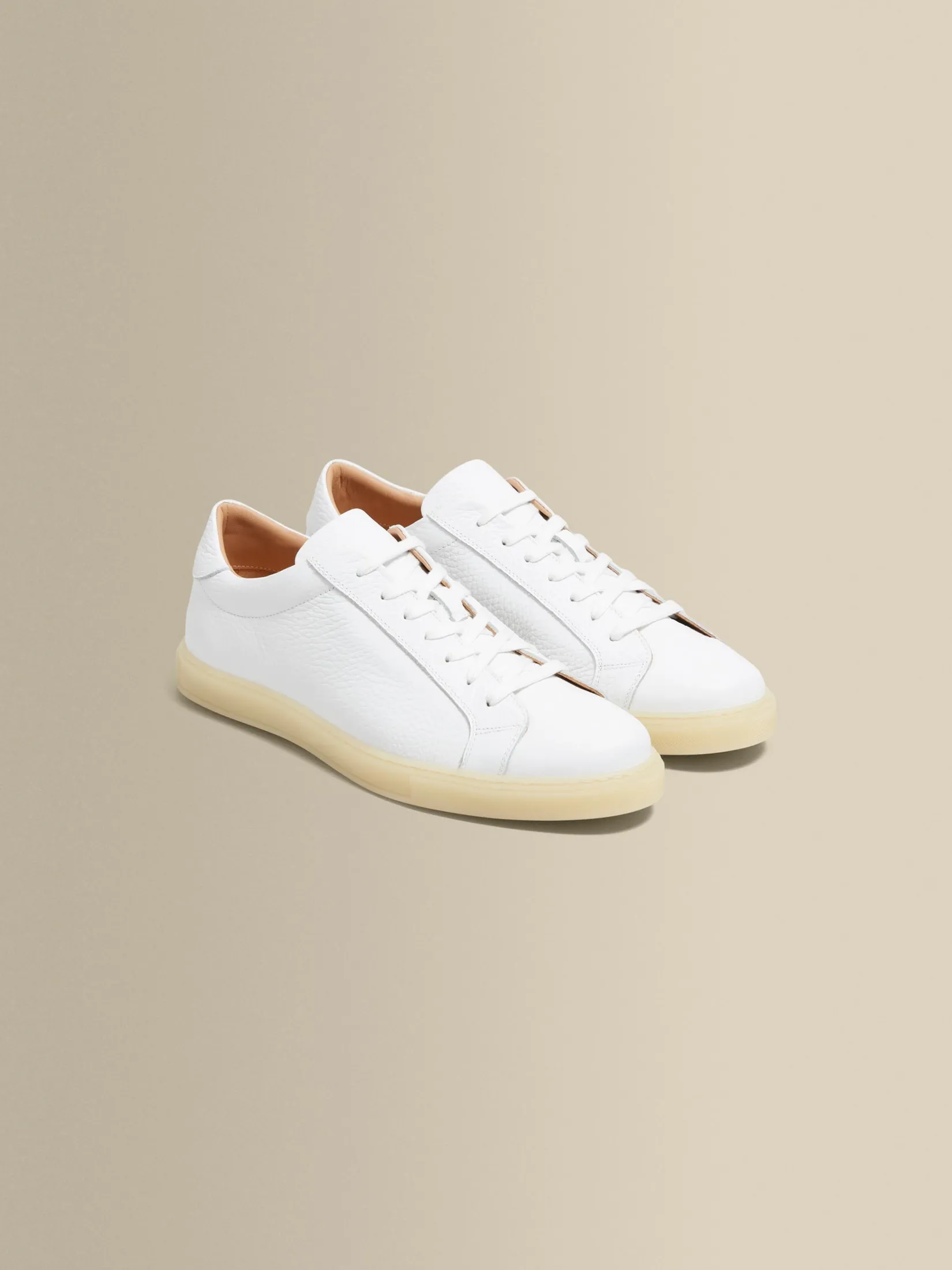 Online Leather Sneakers With Gum Sole Shoes