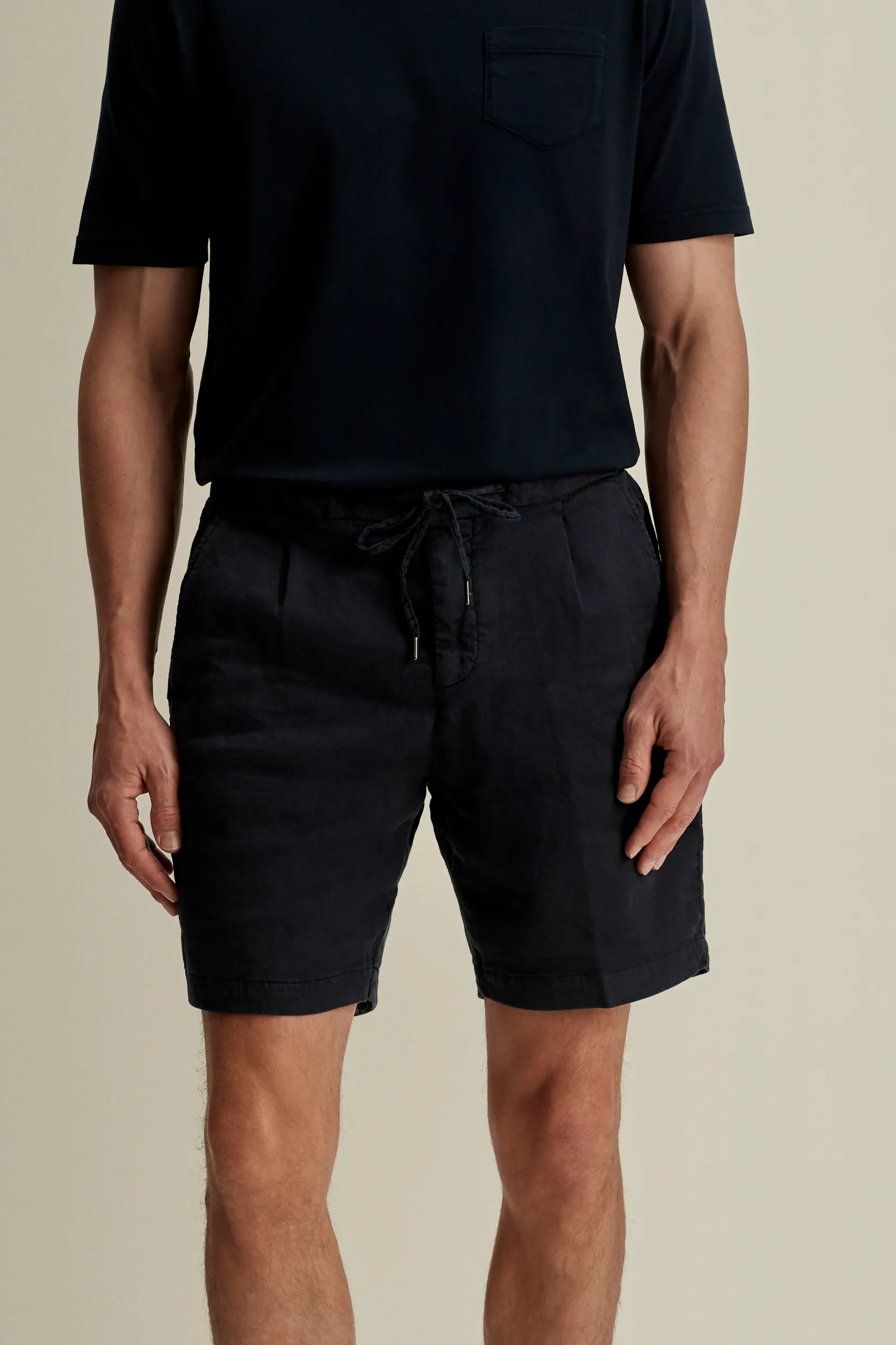 Clearance Linen Jersey Pleated Shorts Trousers & Shorts