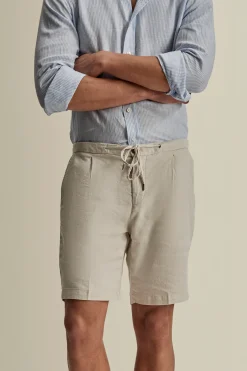 Hot Linen Jersey Pleated Shorts Trousers & Shorts