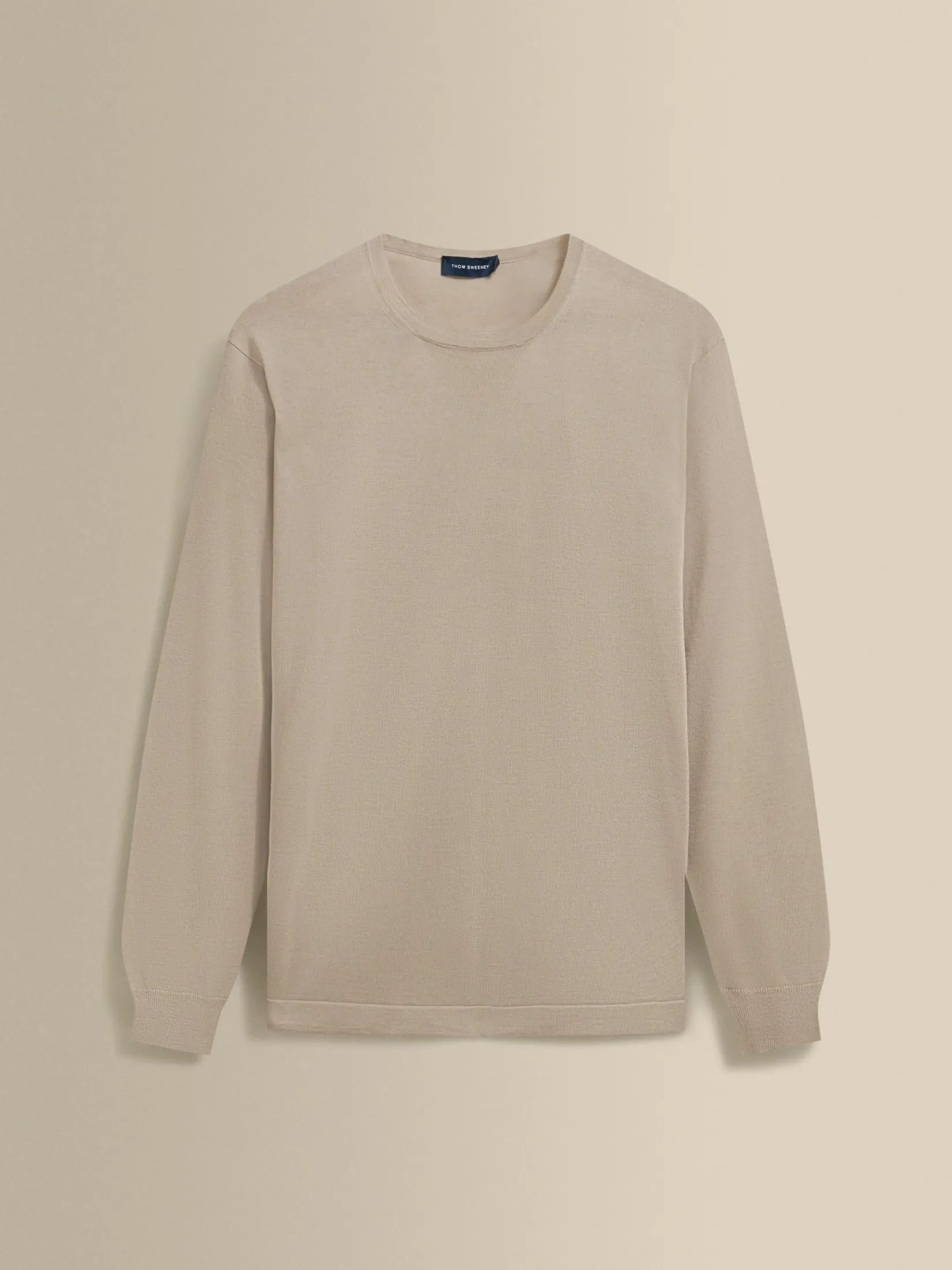 New Merino Wool Extrafine Crew Neck Sweater Knitwear