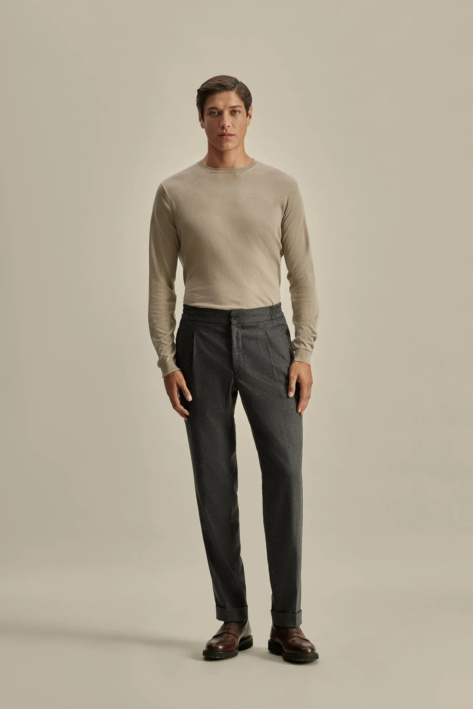 New Merino Wool Extrafine Crew Neck Sweater Knitwear