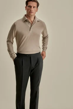 Discount Merino Wool Extrafine Long Sleeve Polo Shirt T-Shirts & Polos|Knitwear