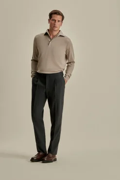 Discount Merino Wool Extrafine Long Sleeve Polo Shirt T-Shirts & Polos|Knitwear