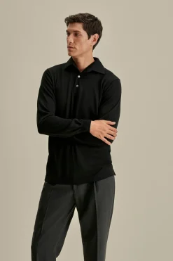 Sale Merino Wool Extrafine Long Sleeve Polo Shirt T-Shirts & Polos|Knitwear