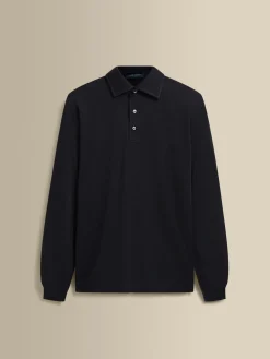 Online Merino Wool Extrafine Long Sleeve Polo Shirt T-Shirts & Polos|Knitwear
