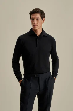 Online Merino Wool Extrafine Long Sleeve Polo Shirt T-Shirts & Polos|Knitwear