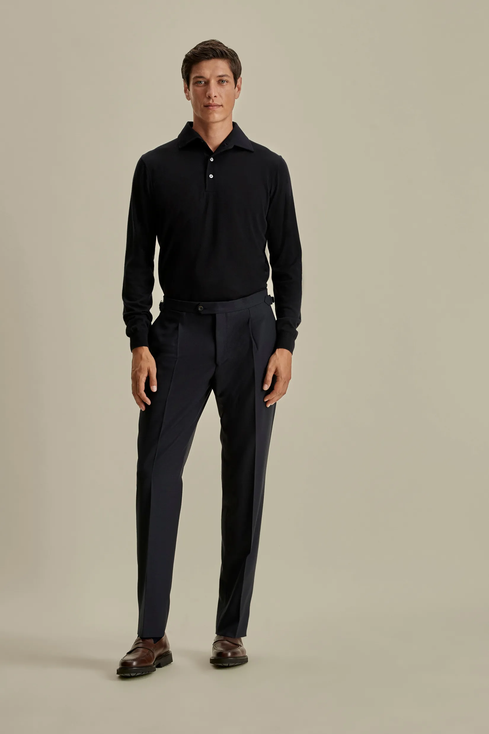 Online Merino Wool Extrafine Long Sleeve Polo Shirt T-Shirts & Polos|Knitwear
