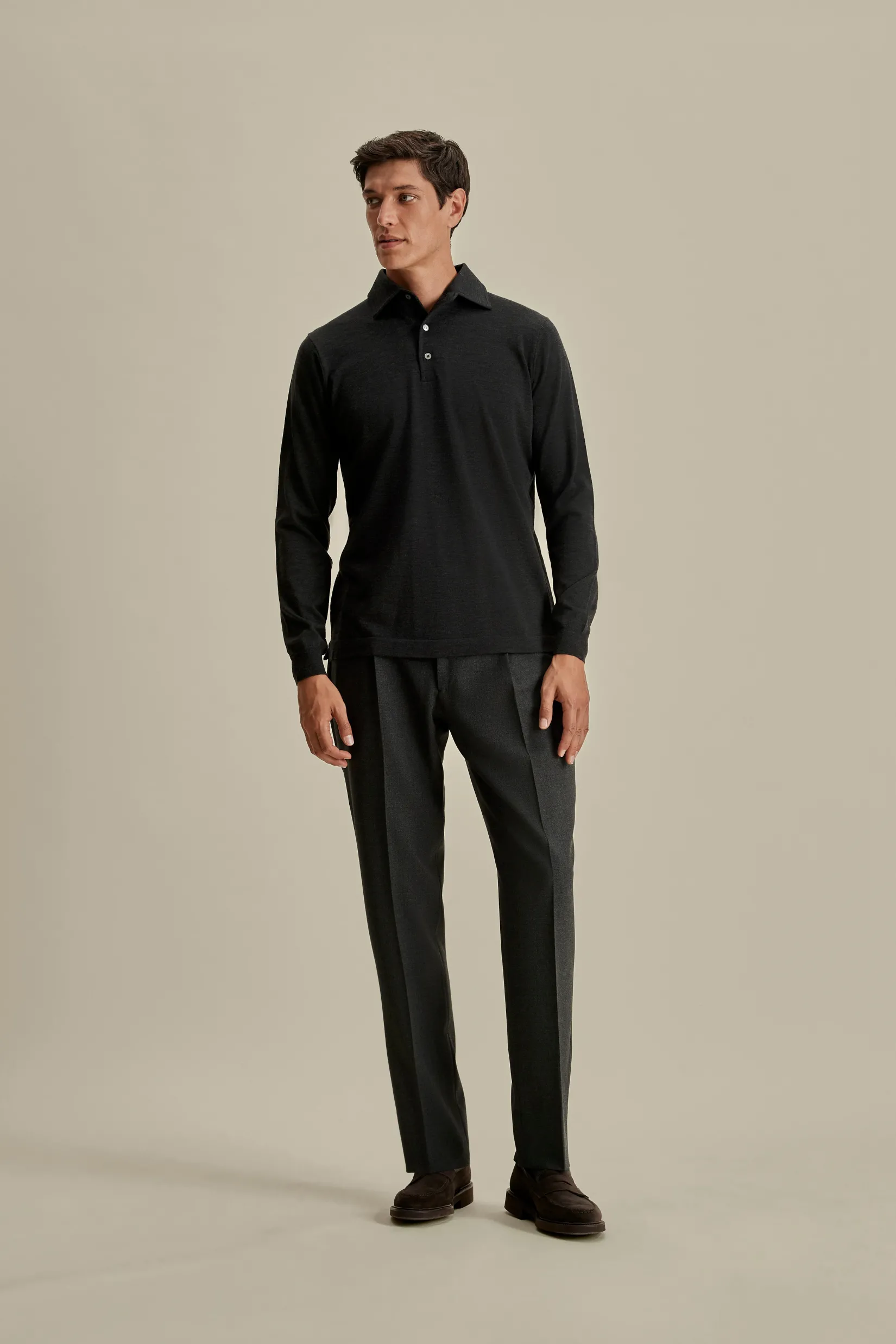 Outlet Merino Wool Extrafine Long Sleeve Polo Shirt T-Shirts & Polos|Knitwear