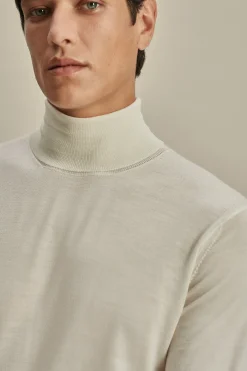 Discount Merino Wool Extrafine Roll Neck Sweater Knitwear