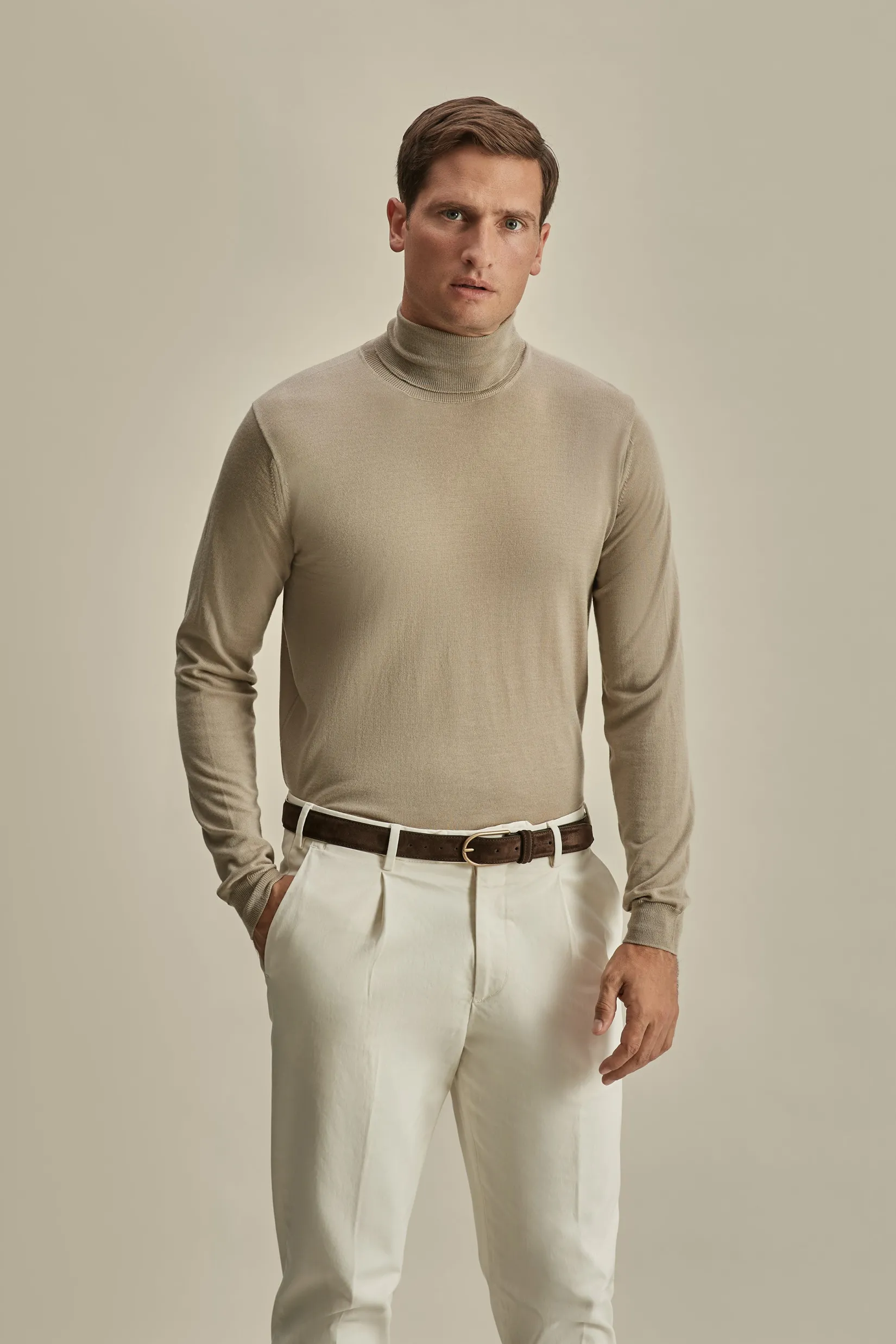Sale Merino Wool Extrafine Roll Neck Sweater Knitwear