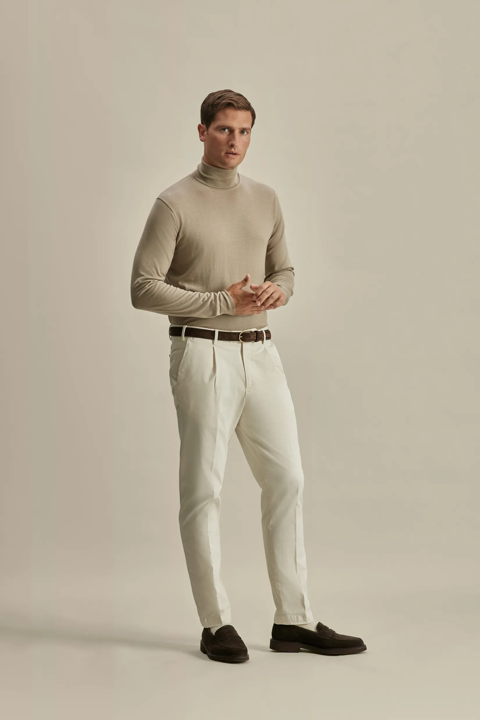 Sale Merino Wool Extrafine Roll Neck Sweater Knitwear