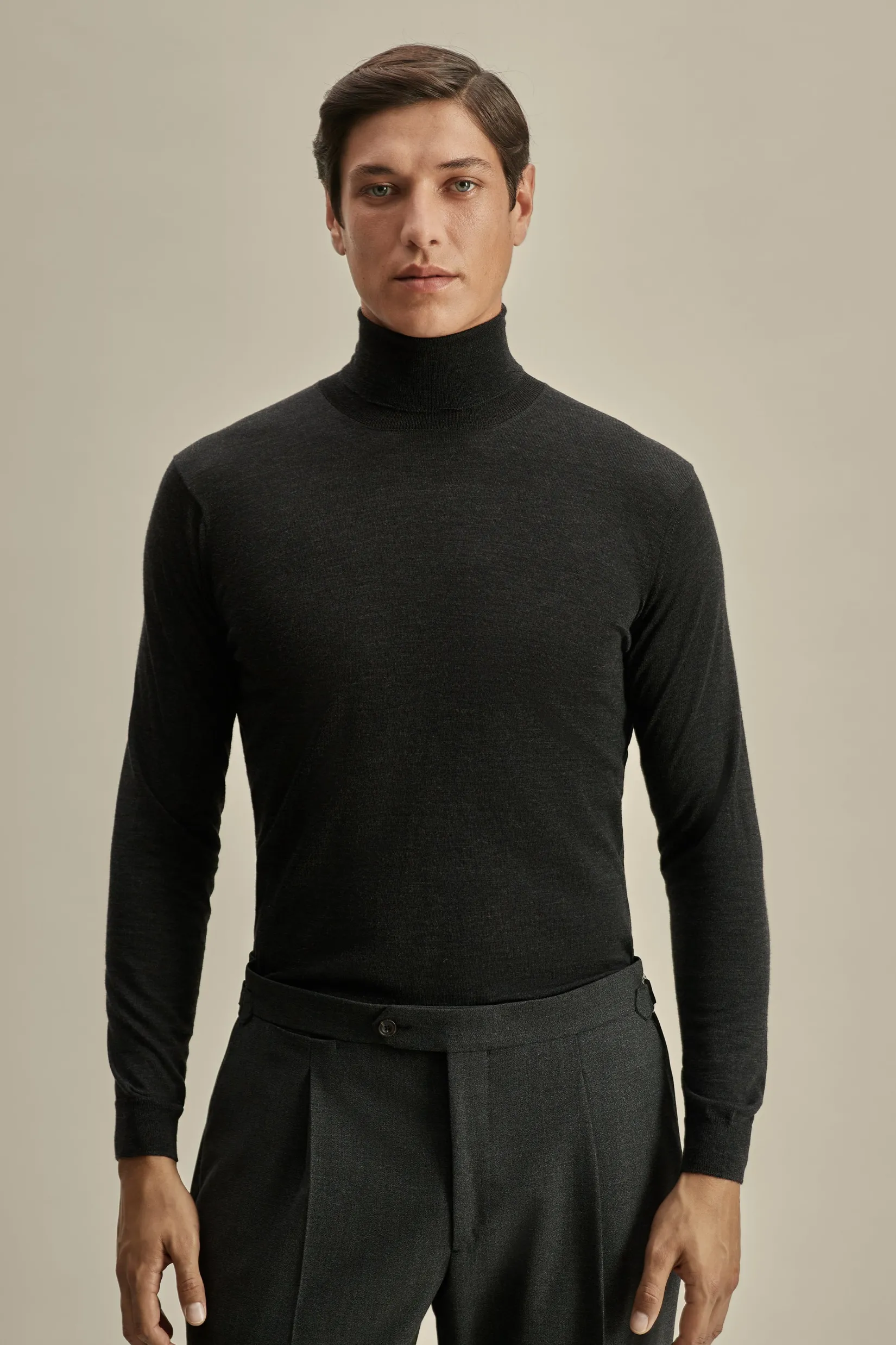 Merino Wool Extrafine Roll Neck Sweater Knitwear