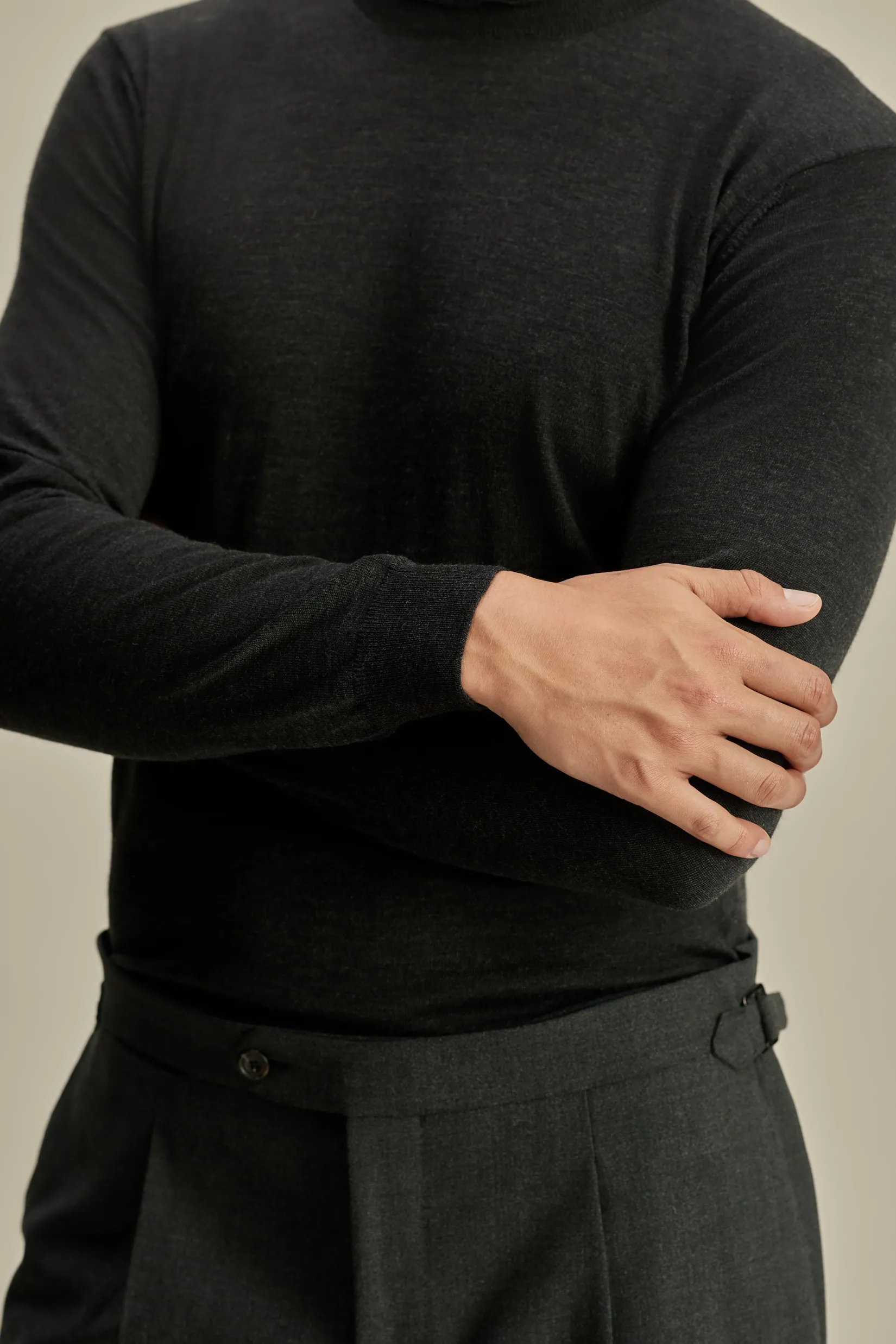 Merino Wool Extrafine Roll Neck Sweater Knitwear