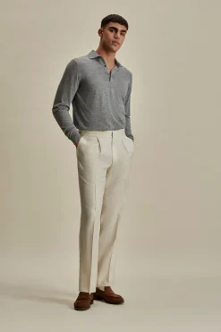 Discount Merino Wool Fine Gauge Long Sleeve Polo Shirt T-Shirts & Polos|Knitwear