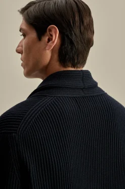 Merino Wool Single Breasted Shawl Cardigan Knitwear