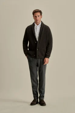 Hot Merino Wool Single Breasted Shawl Cardigan Knitwear