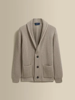 Merino Wool Single Breasted Shawl Cardigan Knitwear