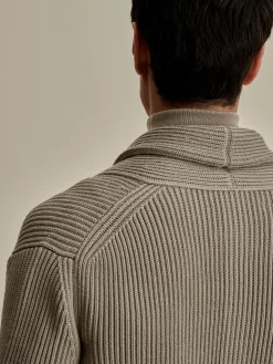 Merino Wool Single Breasted Shawl Cardigan Knitwear