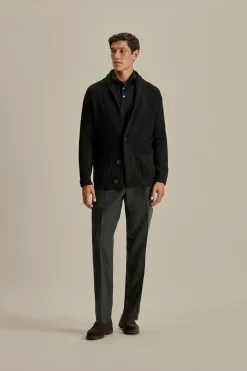 New Merino Wool Single Breasted Shawl Cardigan Knitwear