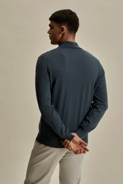 Discount Merino Wool Zip-Through Mock Neck Knit Knitwear
