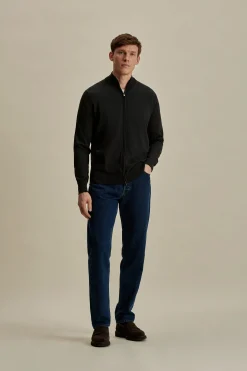 New Merino Wool Zip-Through Mock Neck Knit Knitwear