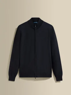 Best Merino Wool Zip-Through Mock Neck Knit Knitwear