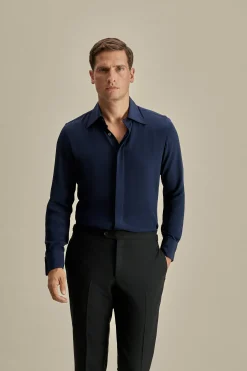 Clearance Silk Lecce Collar Fly Front Shirt Shirts