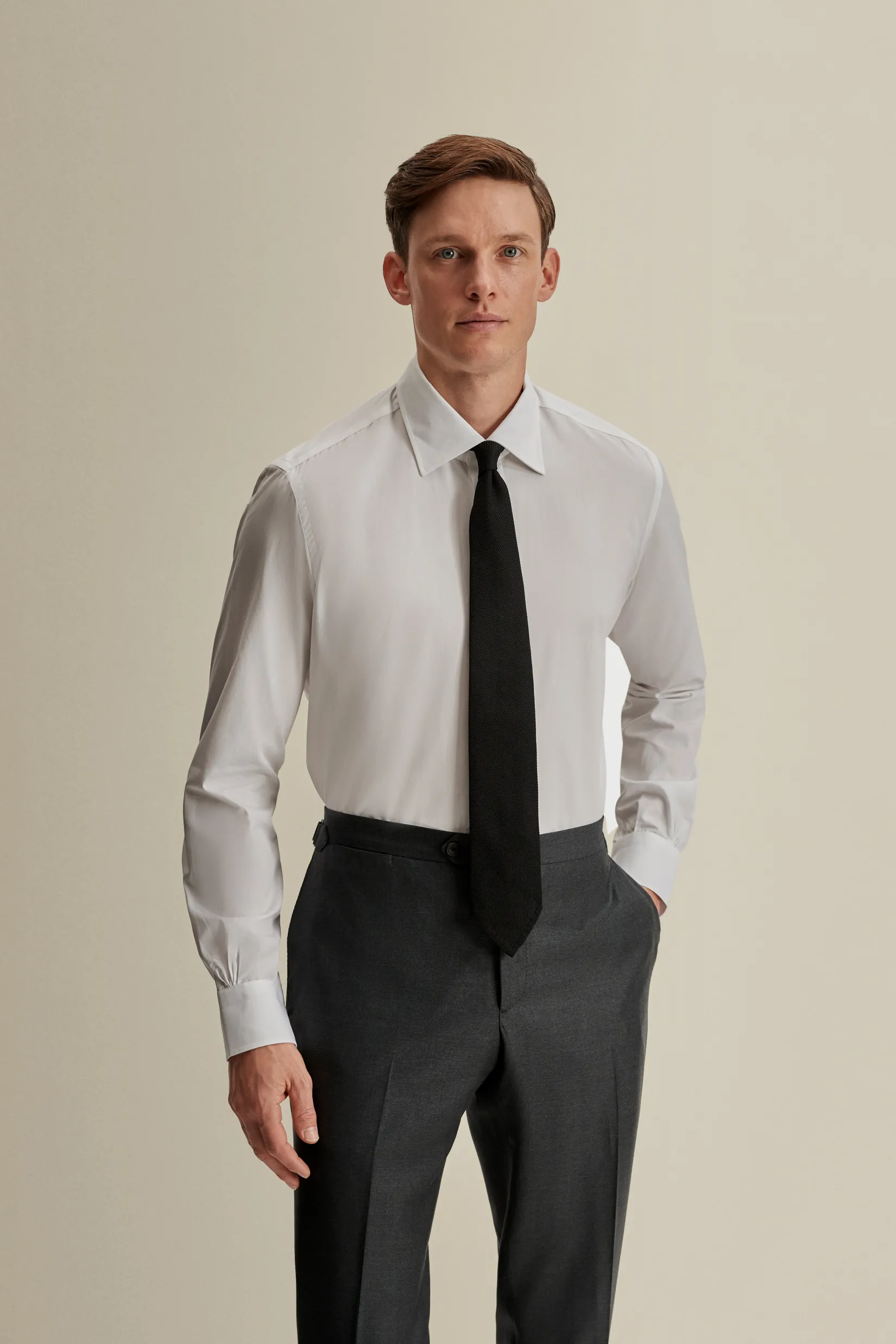 Clearance Solid Poplin Point Collar Shirt Shirts