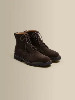 Online Split Suede Derby Boots Shoes