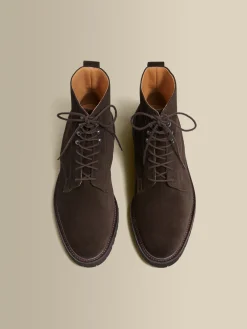 Online Split Suede Derby Boots Shoes
