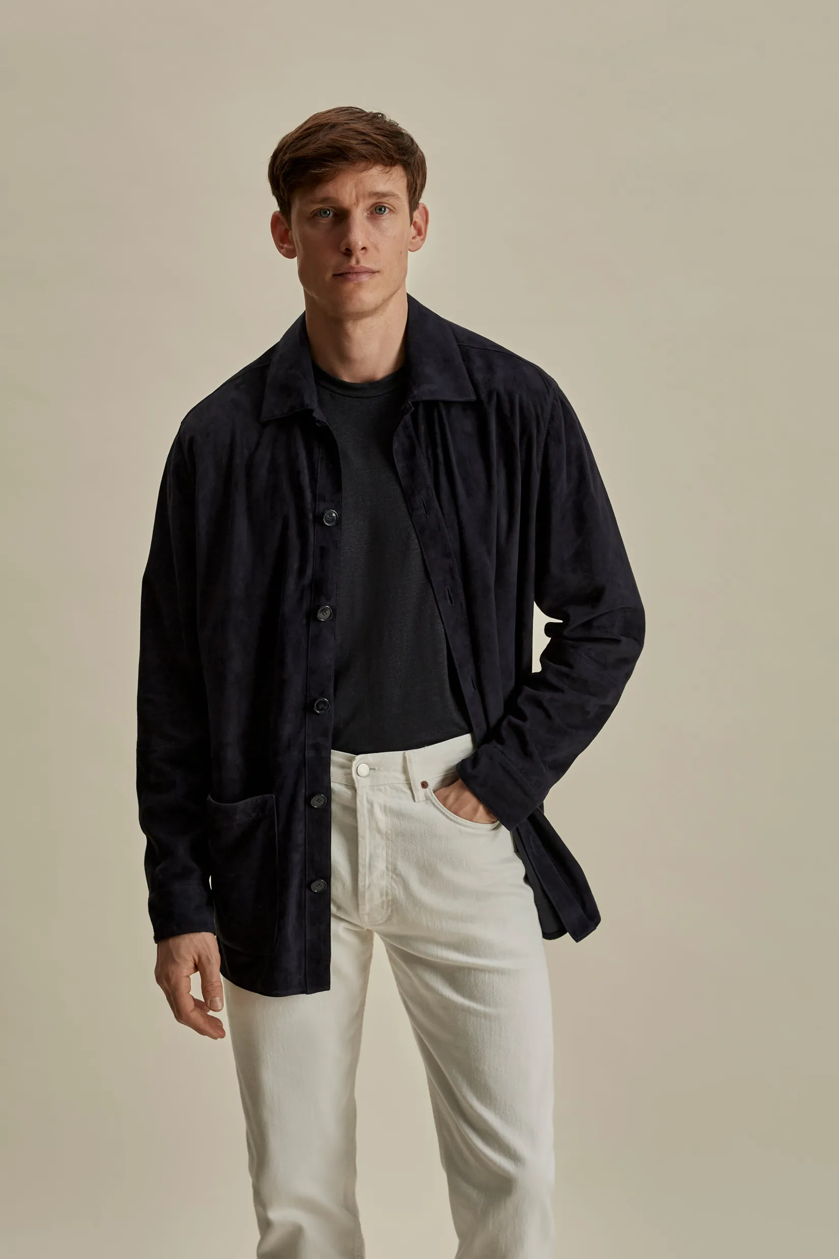 New Suede Button Through Overshirt Outerwear
