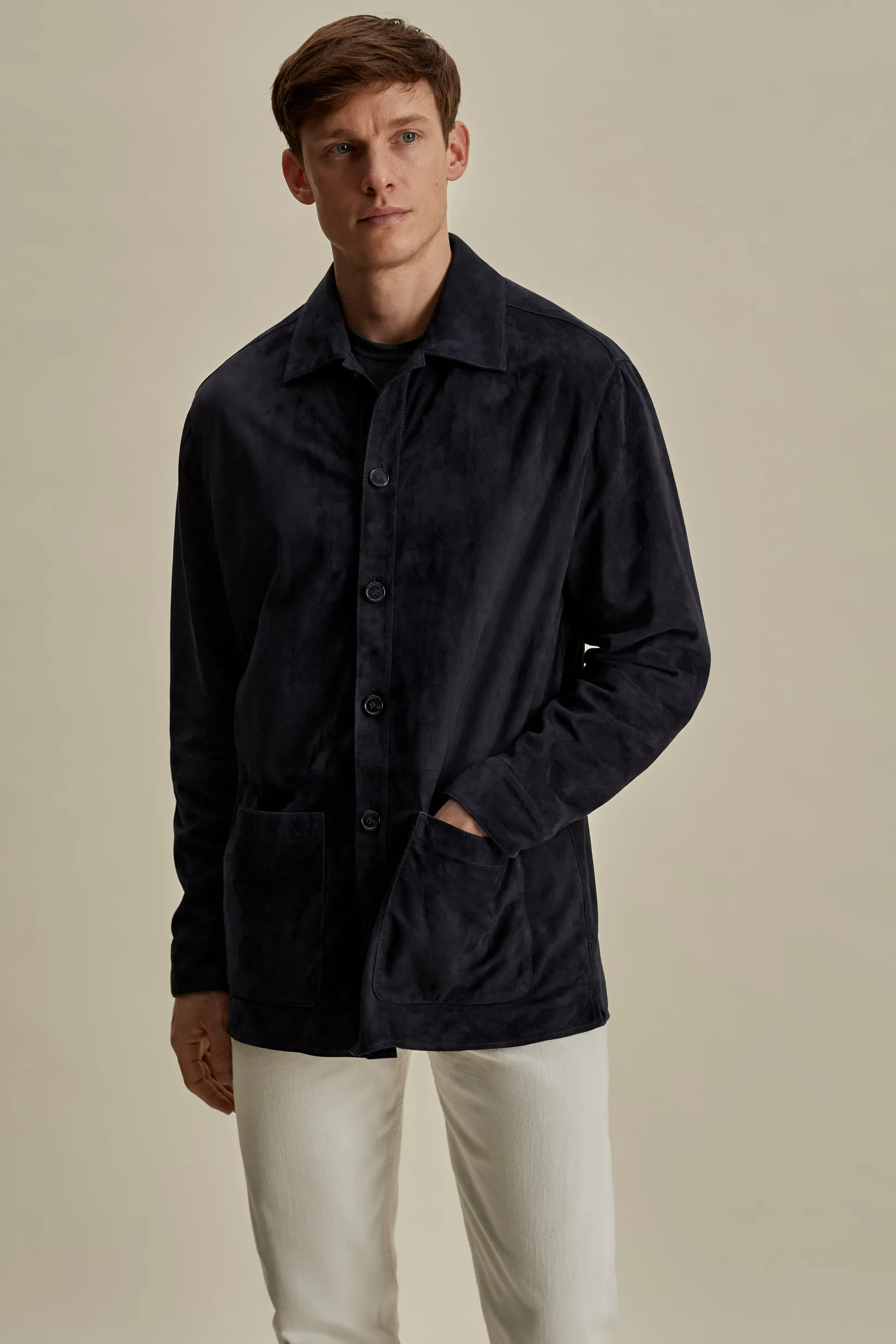 New Suede Button Through Overshirt Outerwear