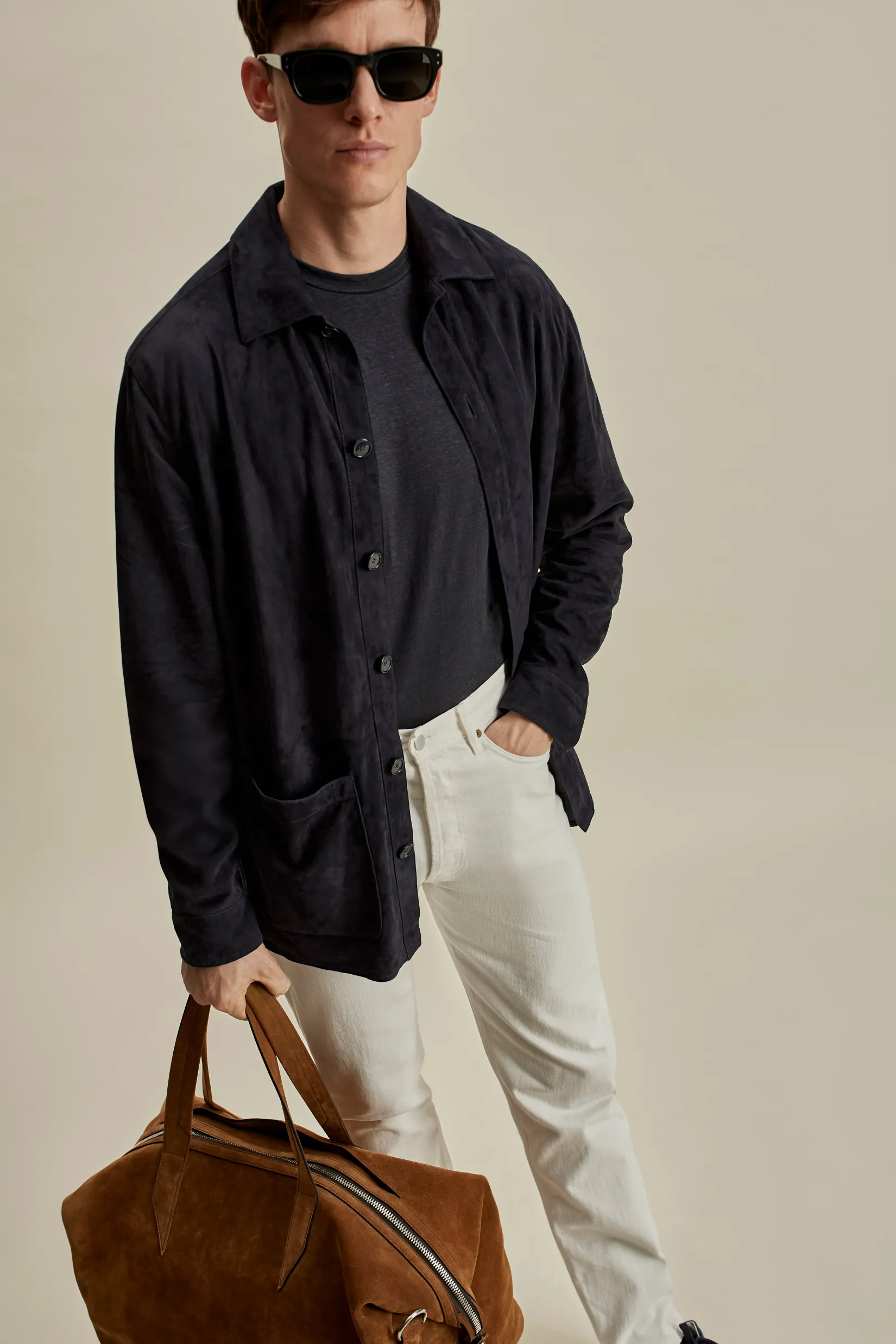 New Suede Button Through Overshirt Outerwear
