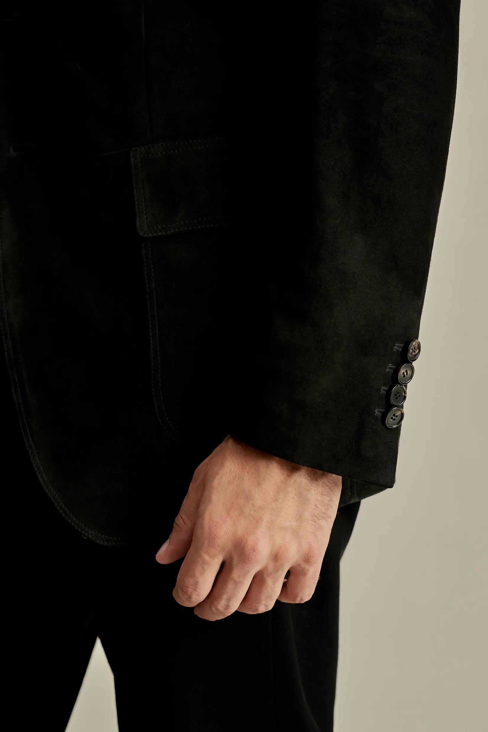 Hot Suede Notch Lapel Jacket Outerwear
