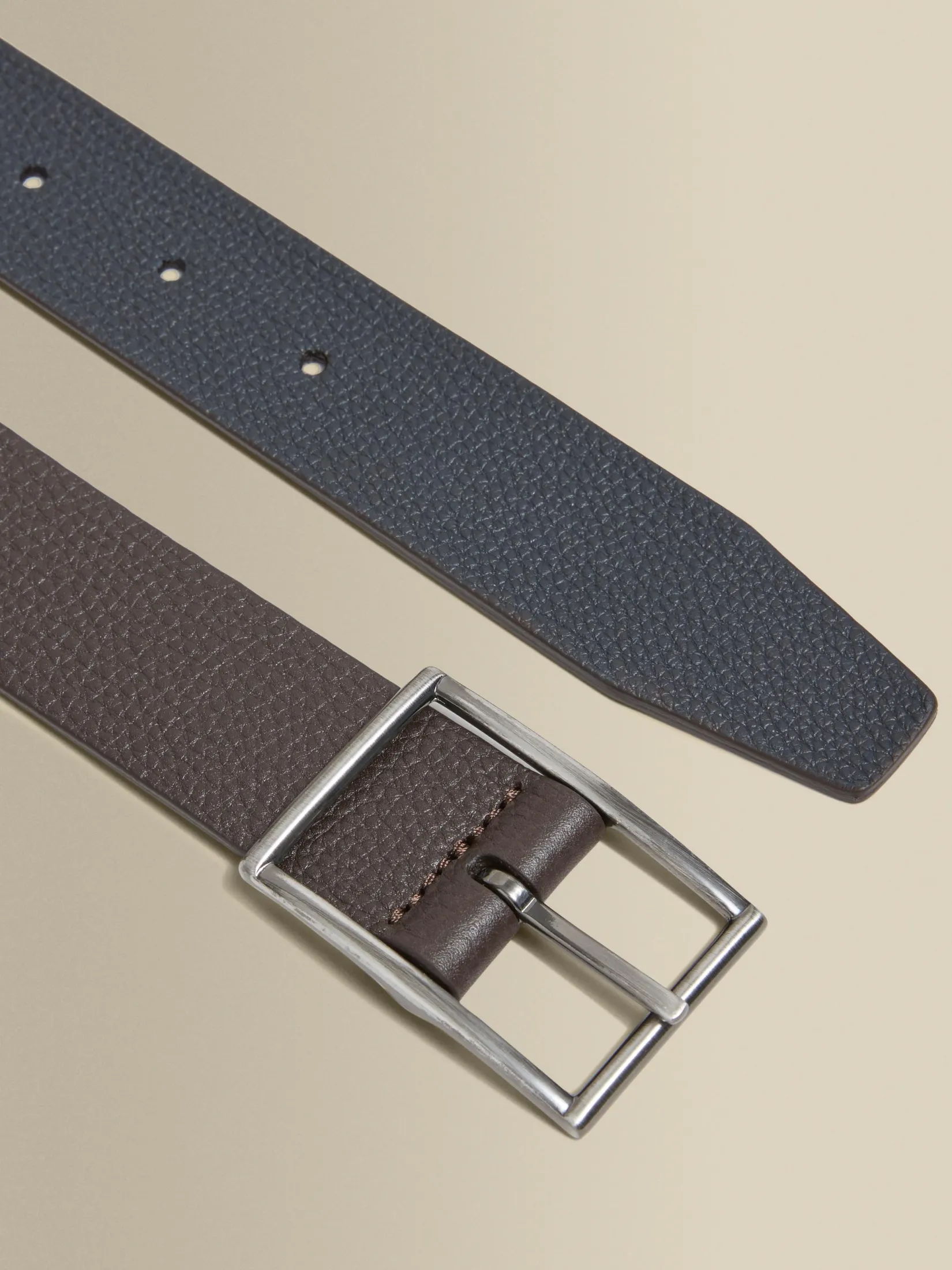 Hot Textured Leather Reversible Belt Accessories