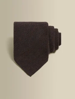 Outlet Wool Herringbone Tie Accessories